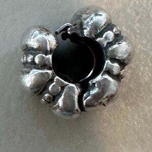 Authentic PANDORA 925 Sterling Silver Ridges Barrel Clip Charm - EUC